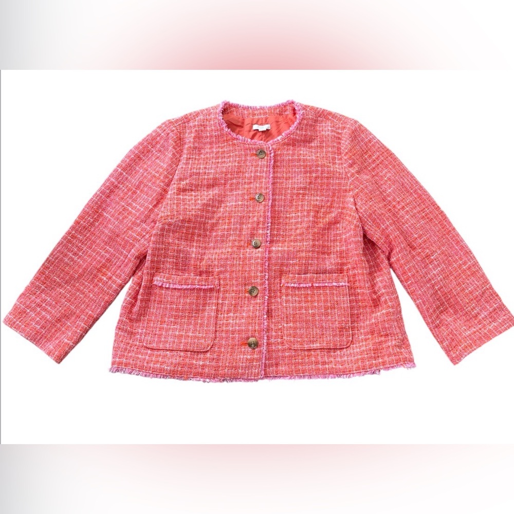 J. Jill Pink Textured Tweed Blazer - Picture 4 of 16